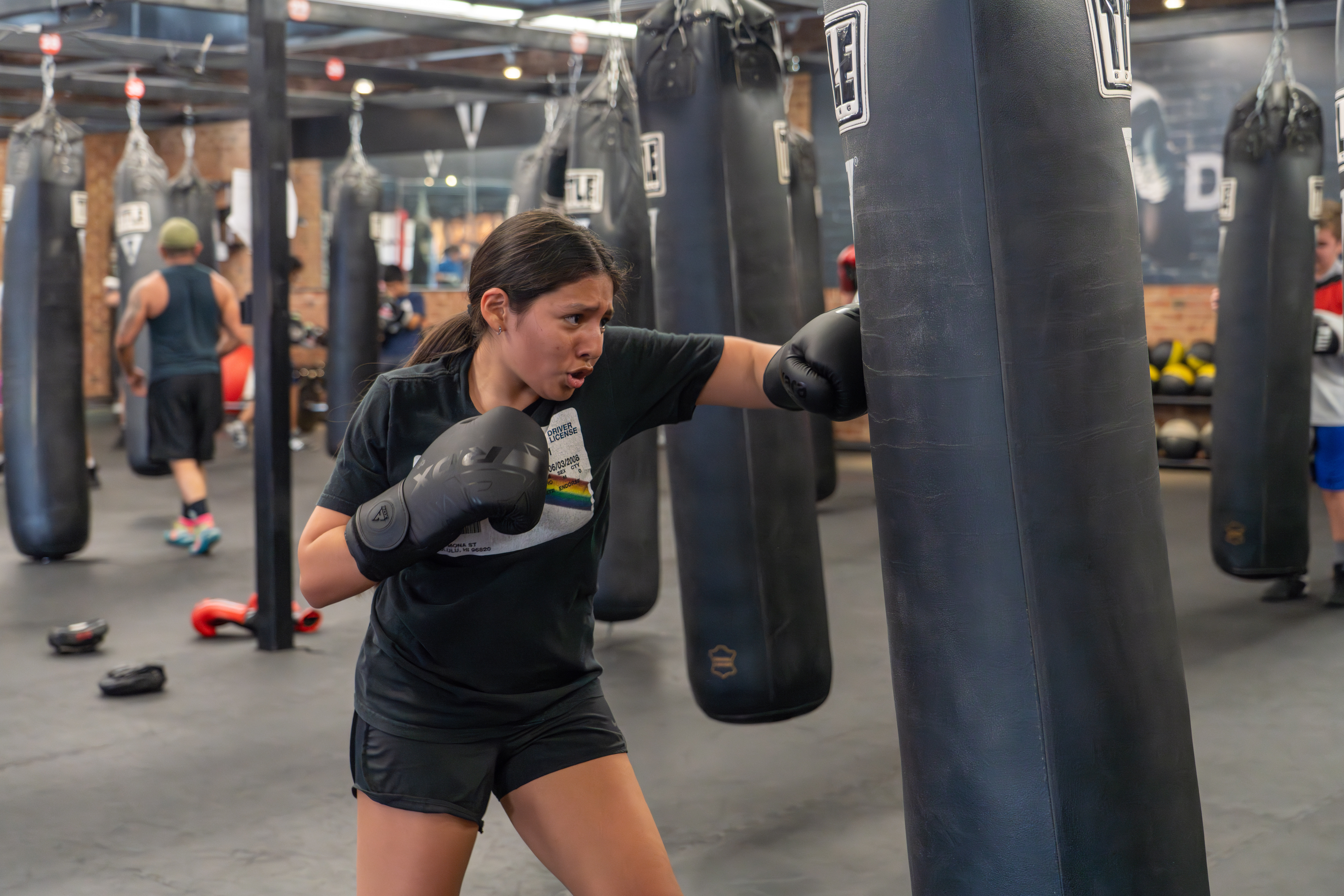 Sarai Camarillo practices boxing skills