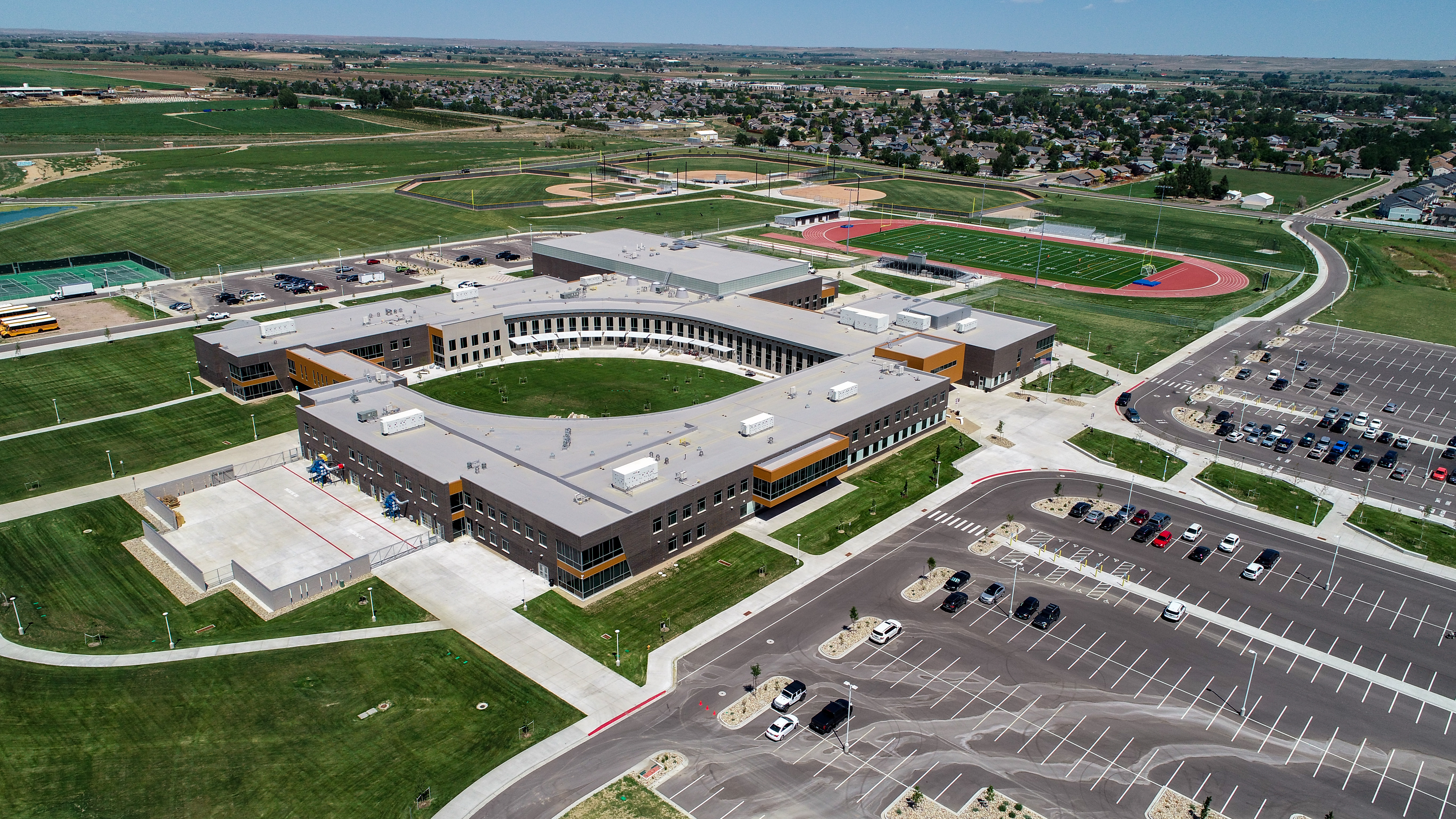 Drone shot of the new WMHS the day of the celebration. 