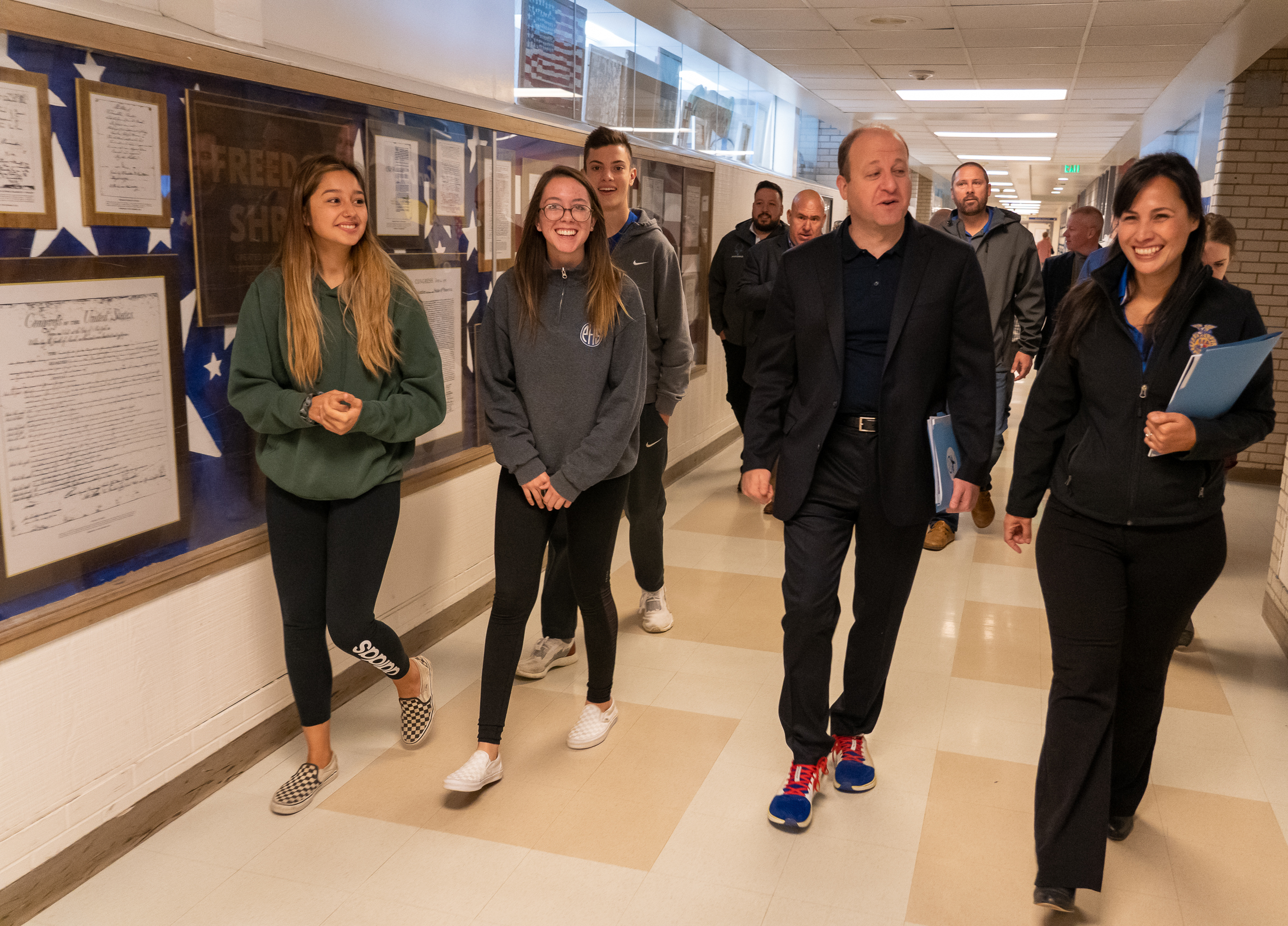 Colorado Gov Jared Polis Visits Poudre High School Poudre School District