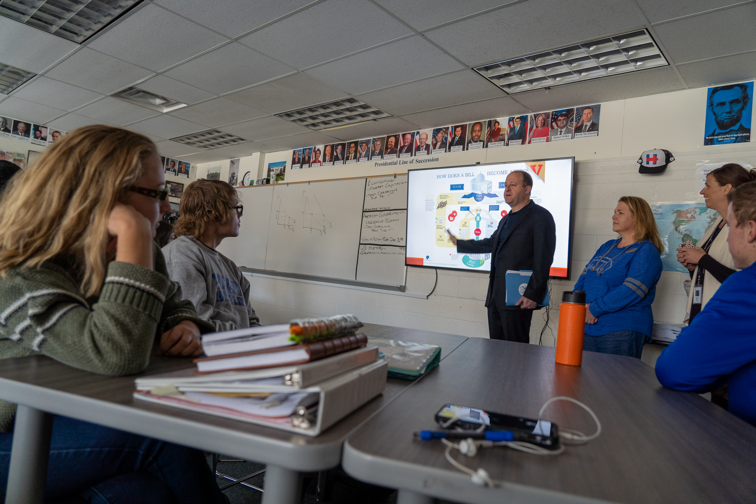 Colorado Gov Jared Polis Visits Poudre High School Poudre School District