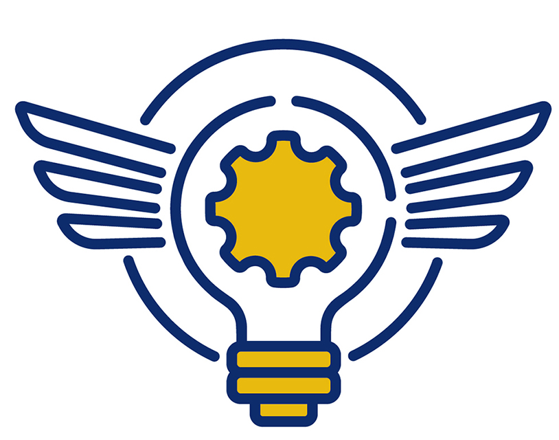 Futures Lab Logo - light bulb with wings