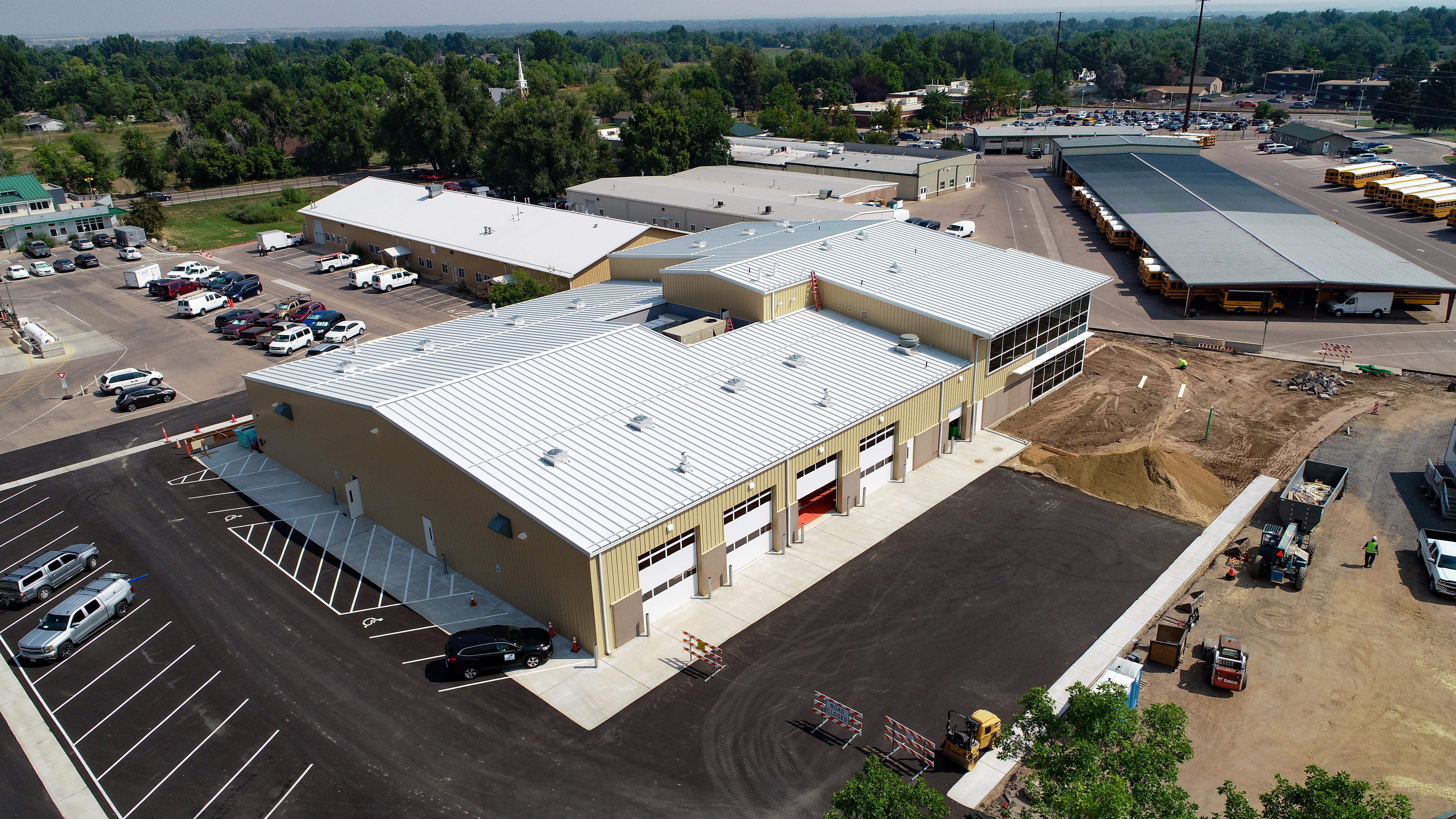 New PSD Transportation Facility Drone shot showing the building.