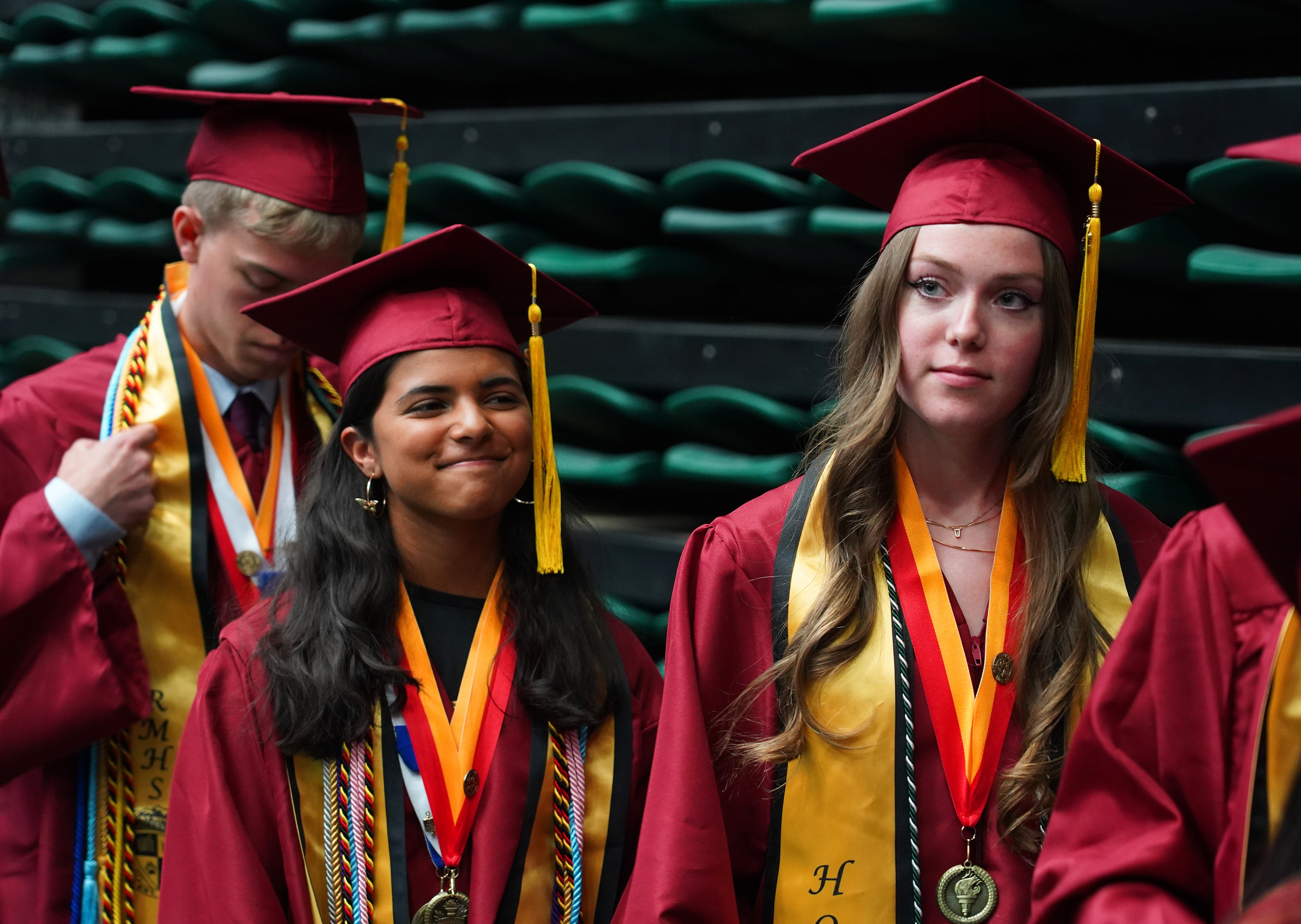 Rocky graduates waiting in line.