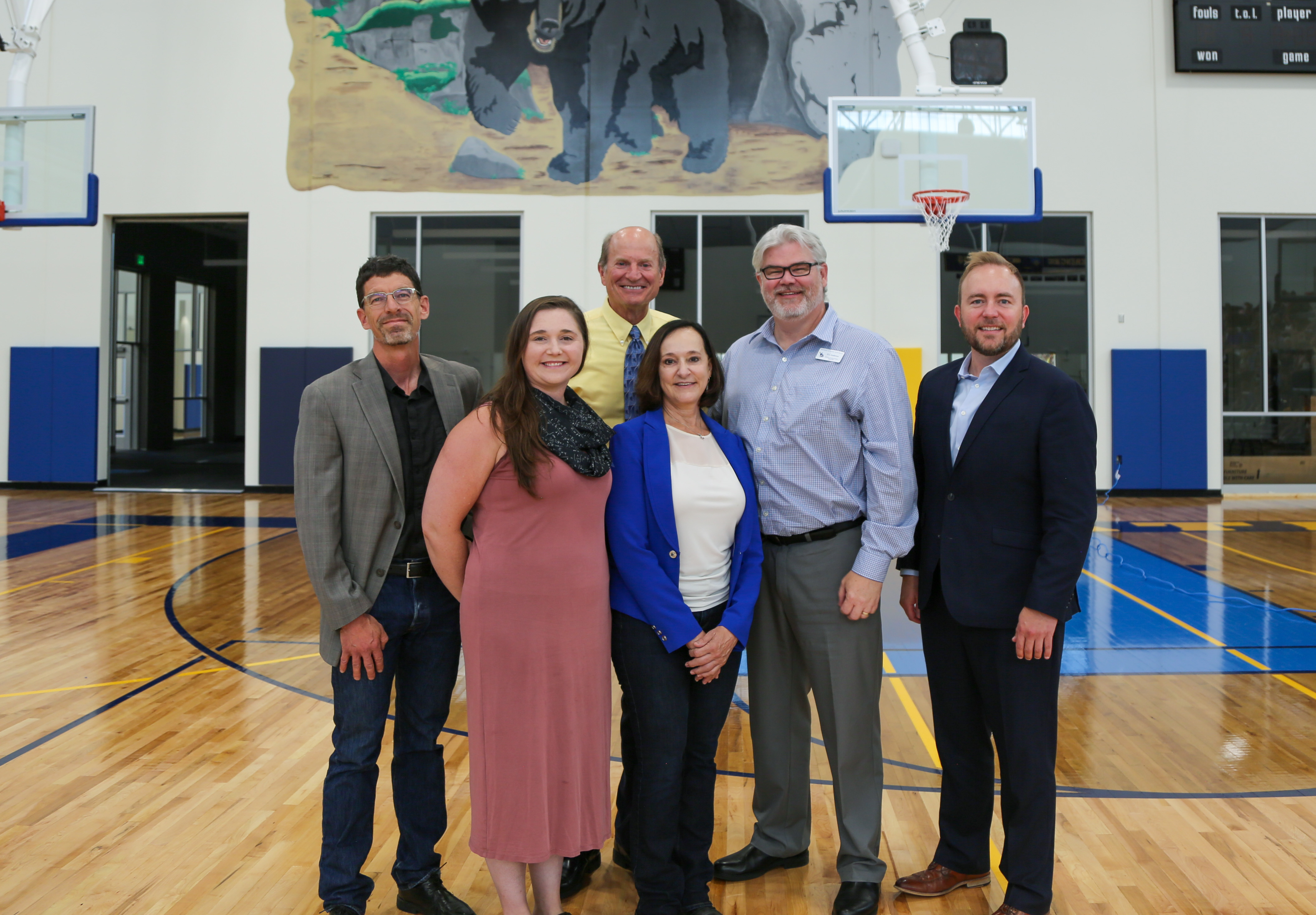 PSD Board of Education directors in the TMHS gym at the celebration. 