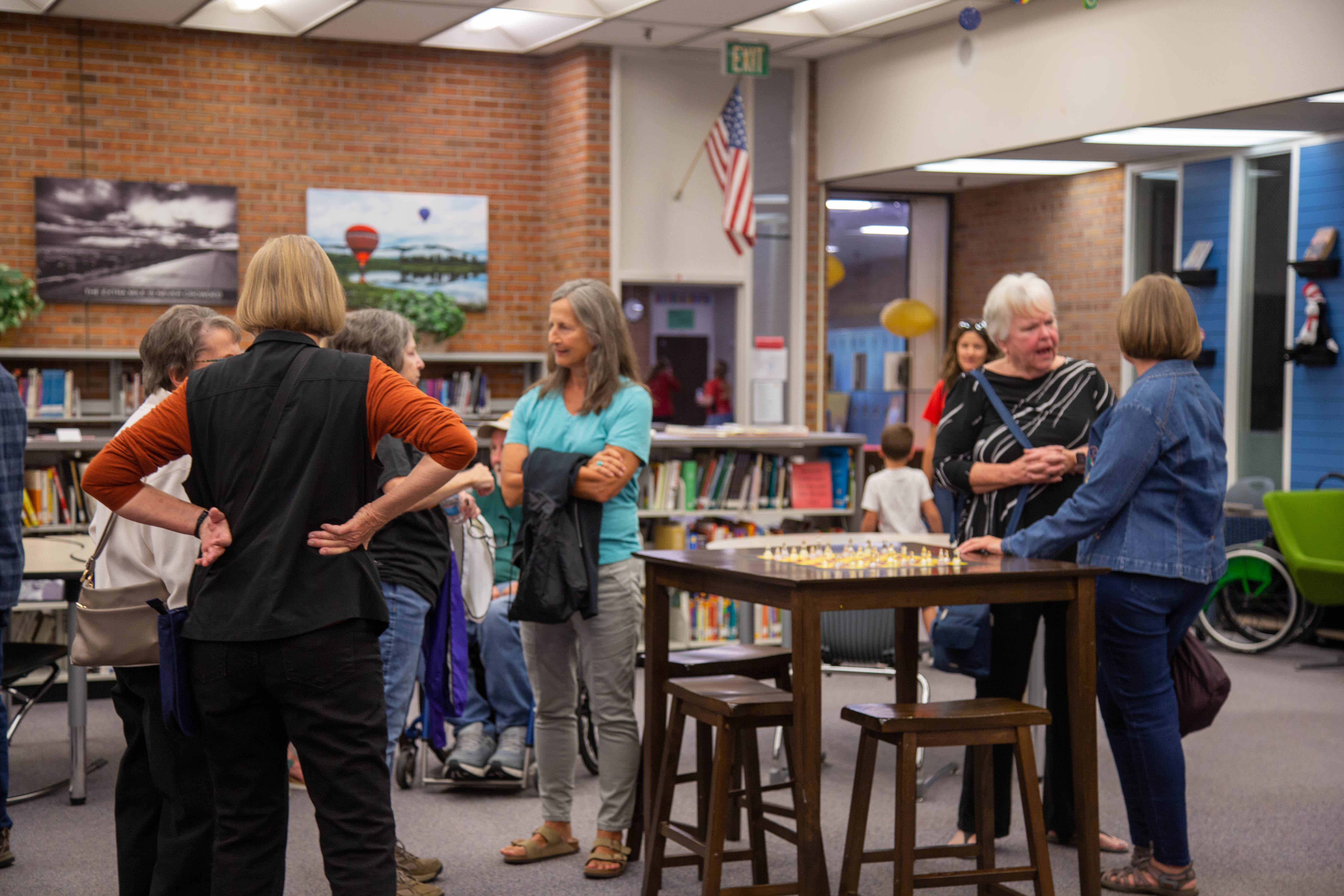 Visitors in the Boltz media center during their anniversary celebration. 