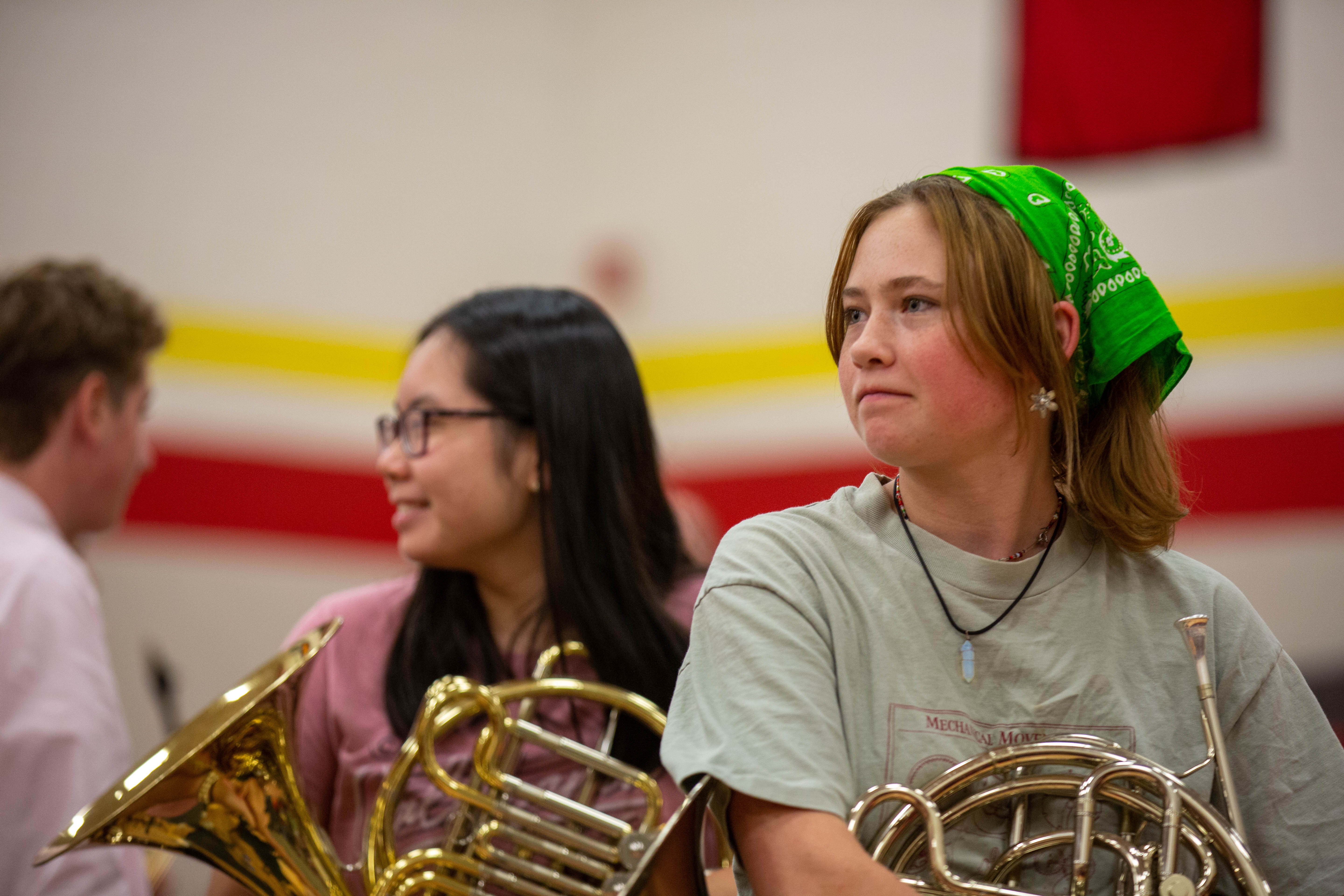 Student musicians smile at the Boltz celebration. 