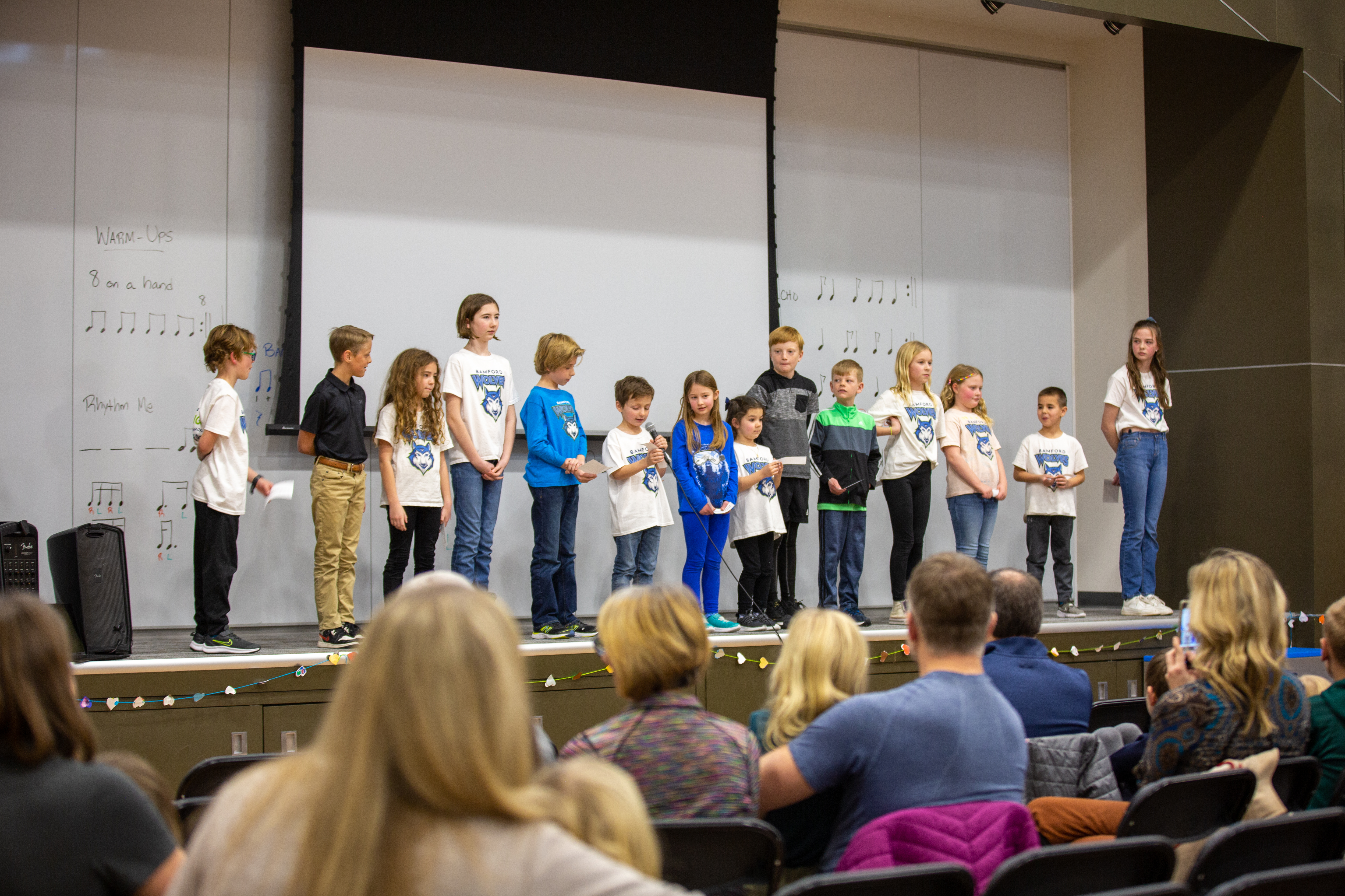 Bamford students speak at the pantry opening ceremony. 