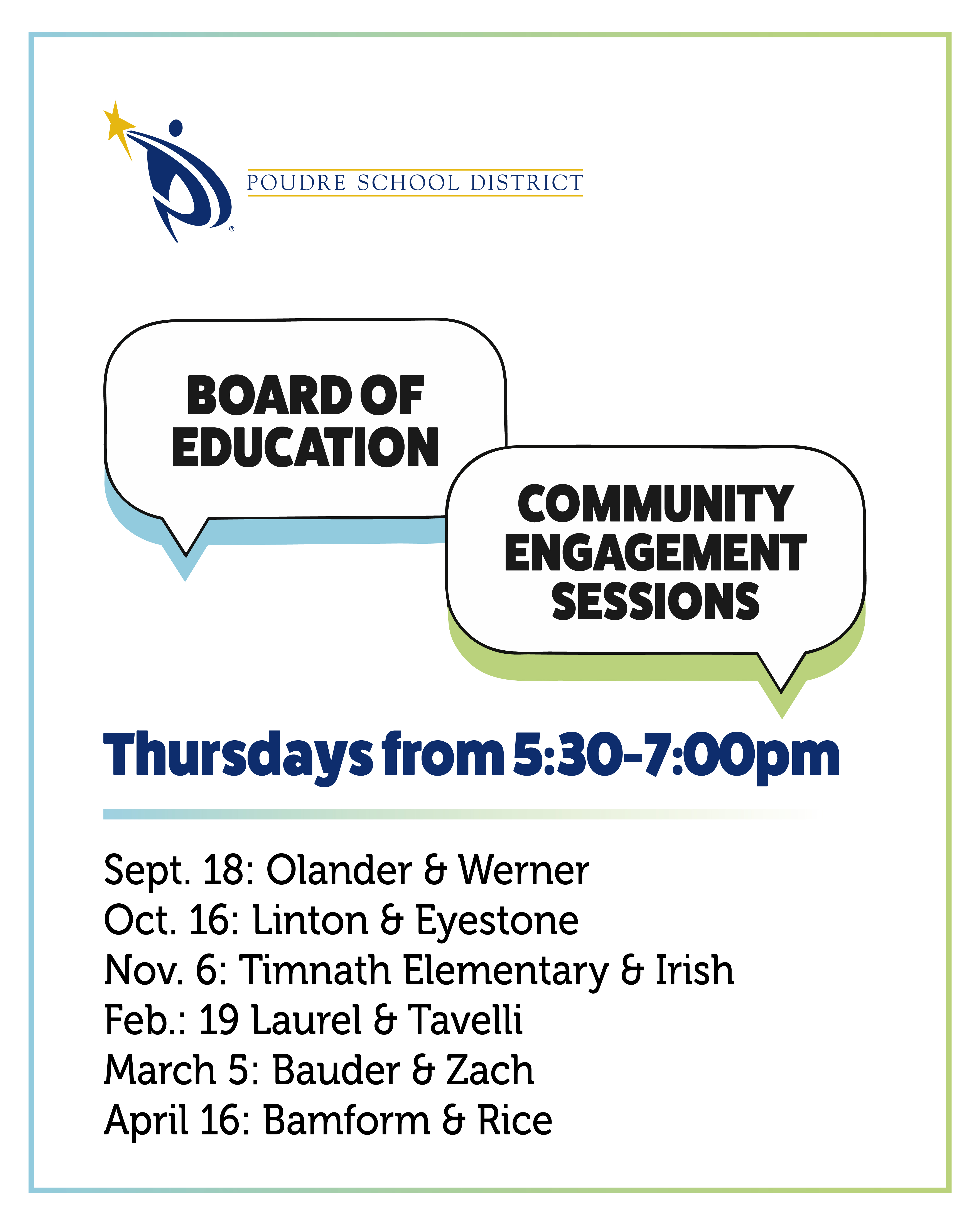 Graphic of Board of Education Listening Sessions