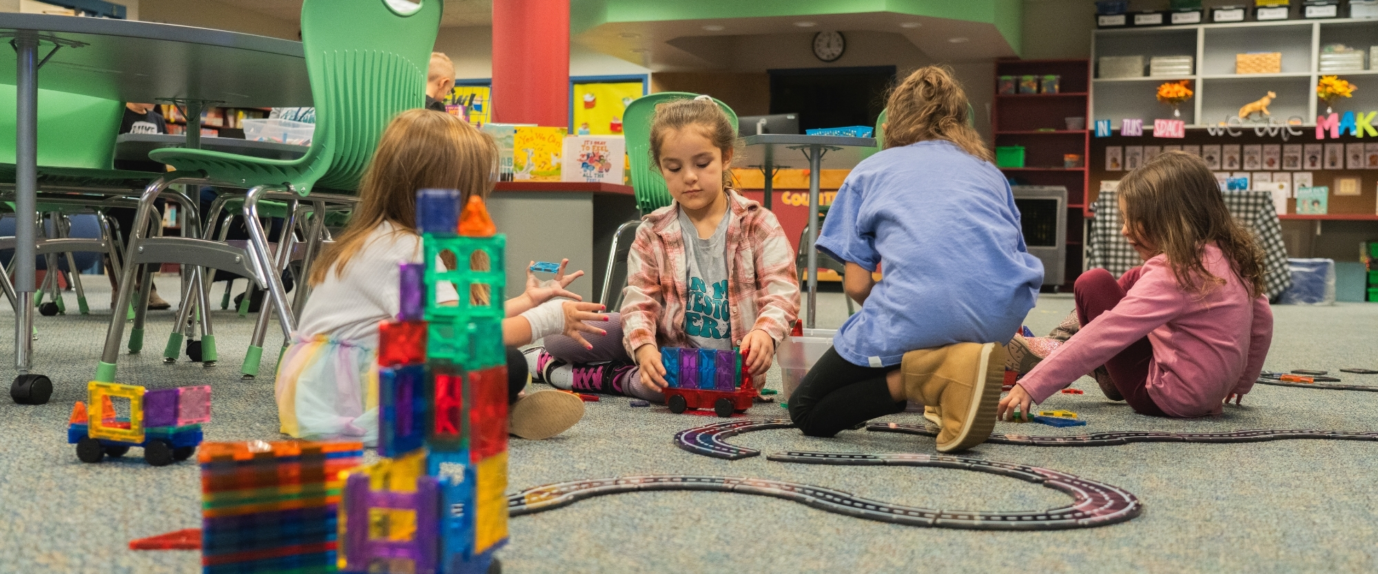 Children playing with educational toys