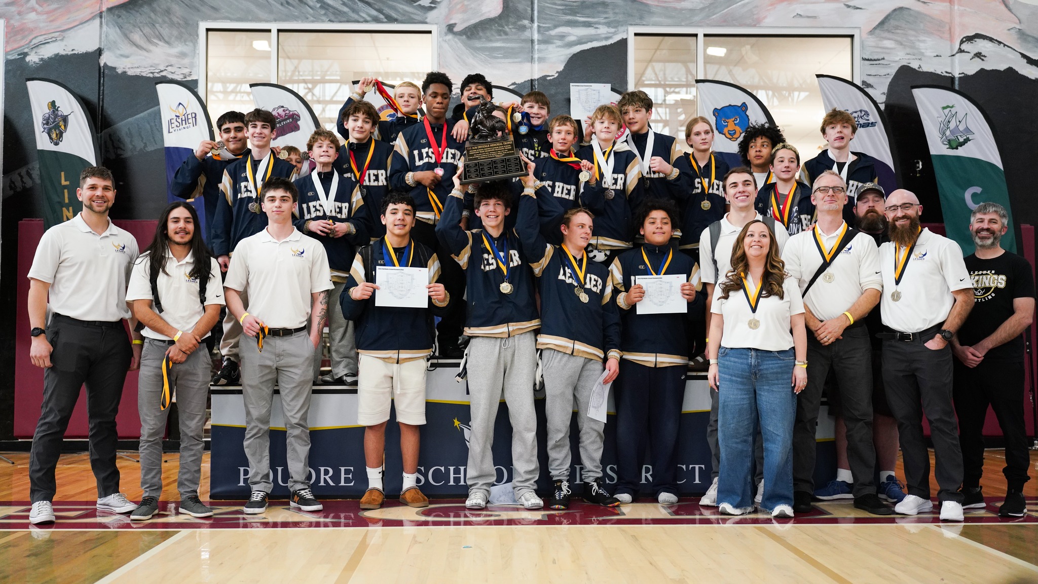 PSD District Wrestling Championship Podium 