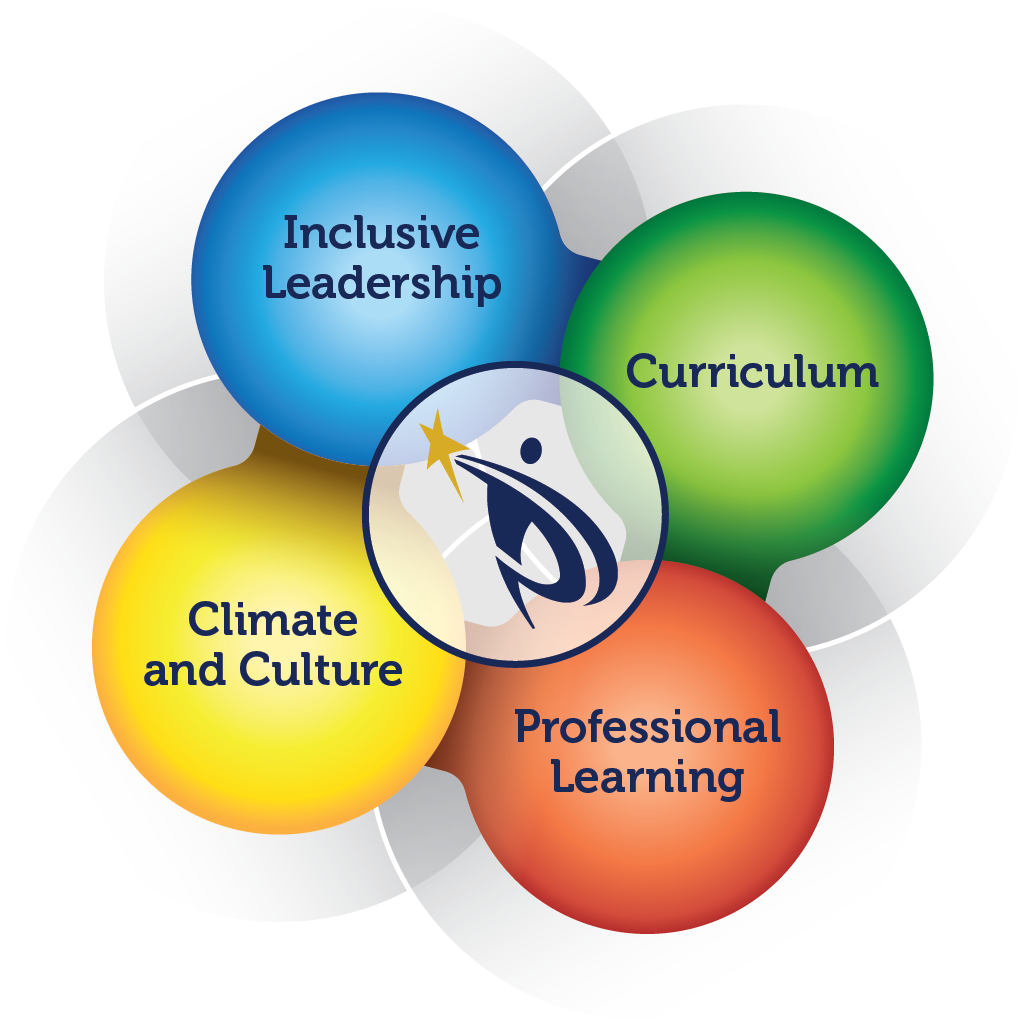 PSD diversity pillars: Inclusive leadership, curriculum, climate and culture and professional learning.