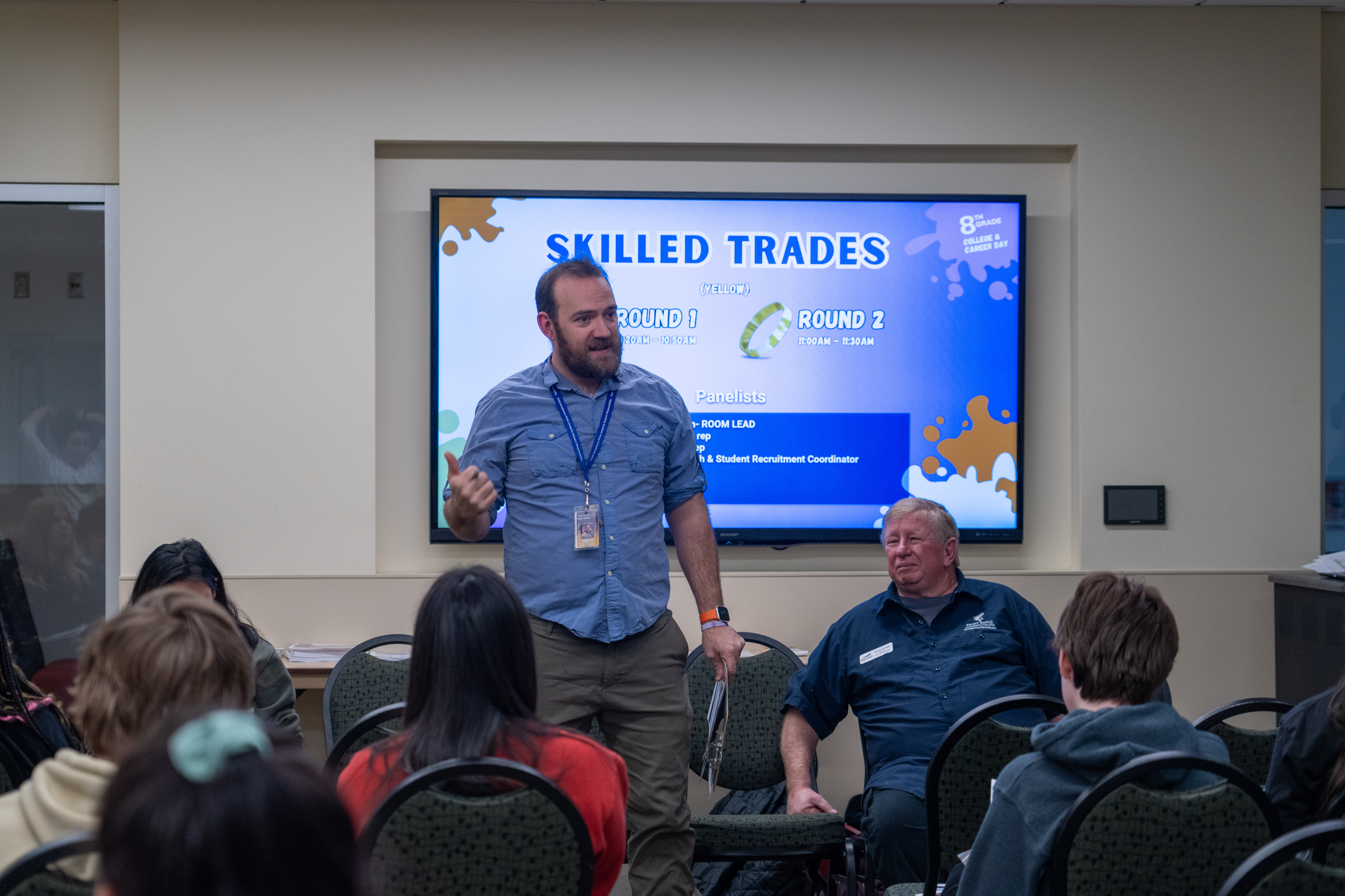 Students hear from a skilled trades professional during a Career Day at CSU.