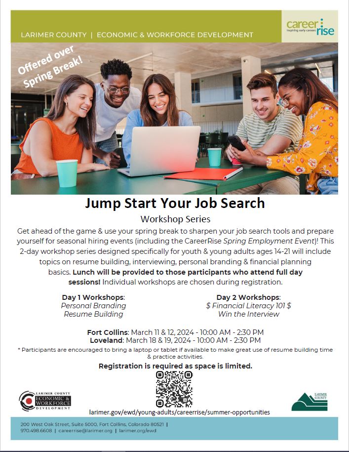 Larimer County job search for teens flyer - text is in the linked document. 