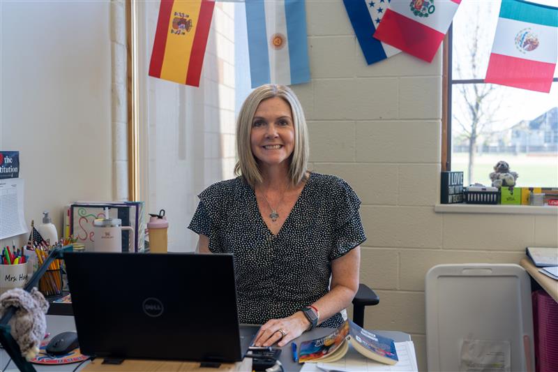 Kinard Middle School Spanish teacher Leslie Husted