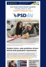 Cover of March 21 PSD Now newsletter. Text is in the linked newsletter.