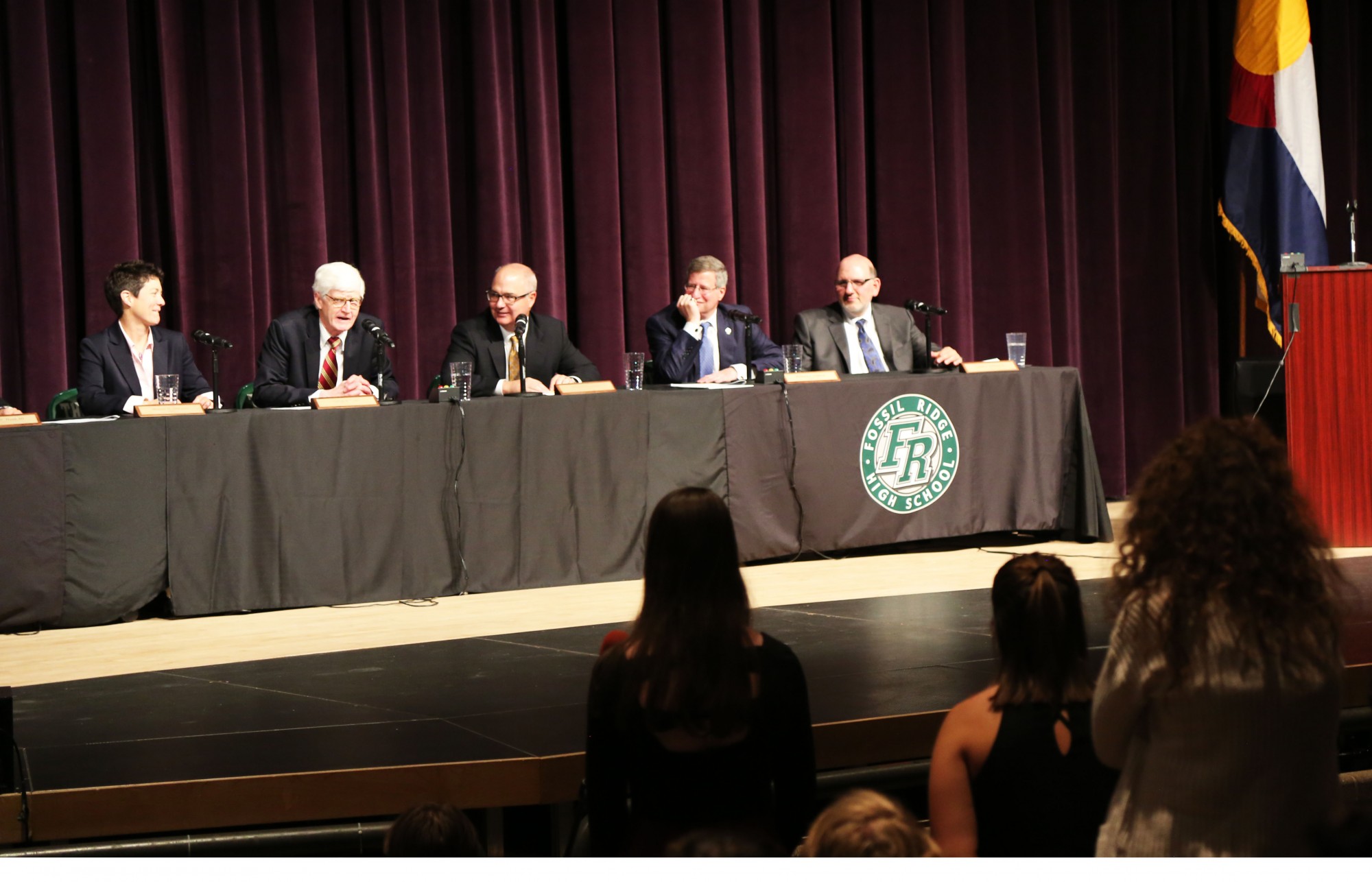 Colorado Supreme Court justices take questions from Fossil Ridge High School students.