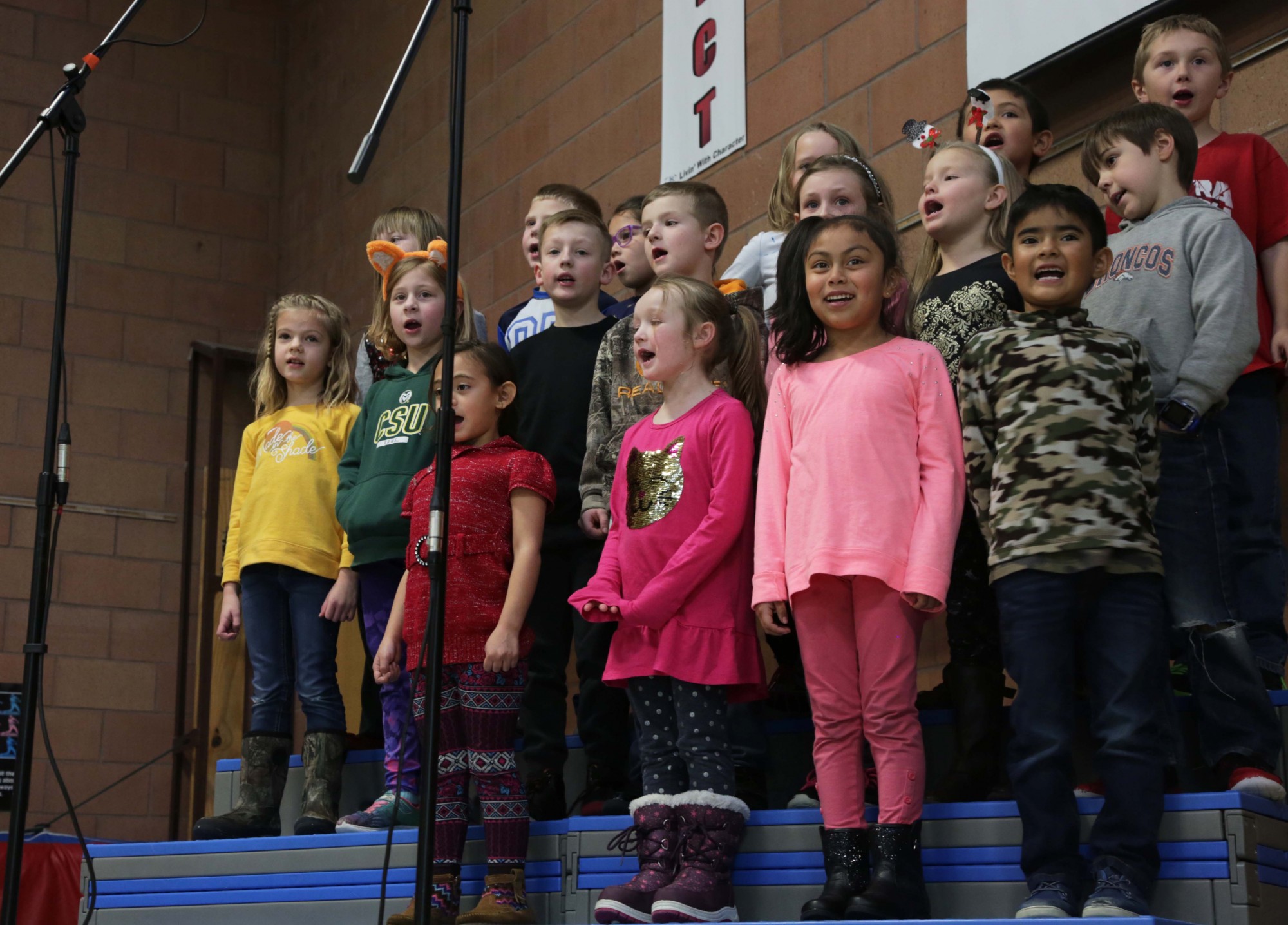A Laurel class performs a song they wrote together.
