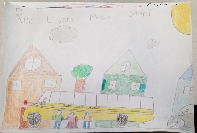 A school bus in front of houses poster.