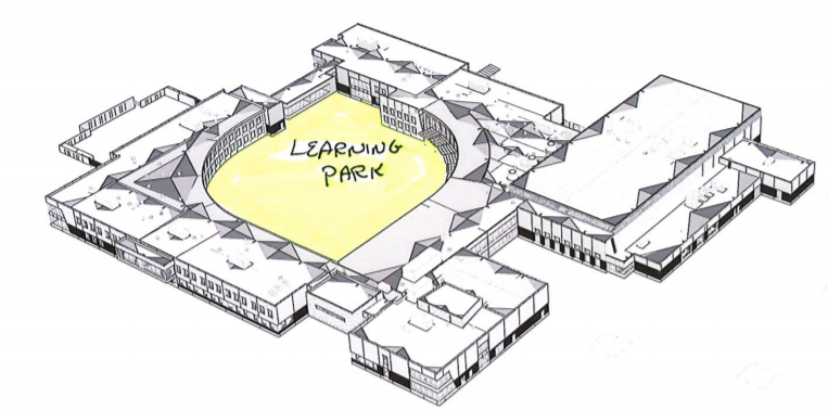 Drawing of the new Wellington Middle High School.
