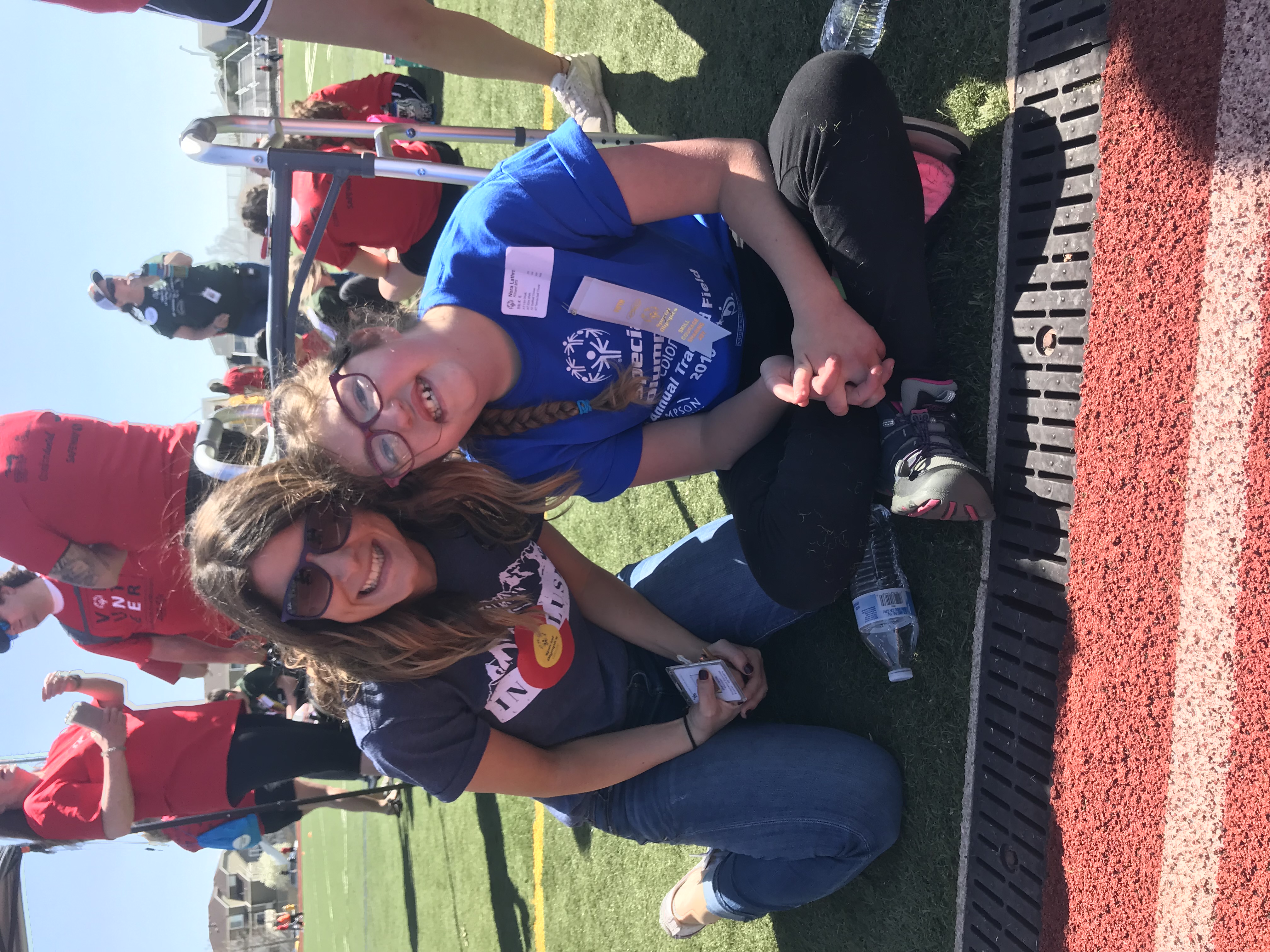 Danielle Duncan, School Psychologist of the Year Colorado, with a student at Special Olympics.