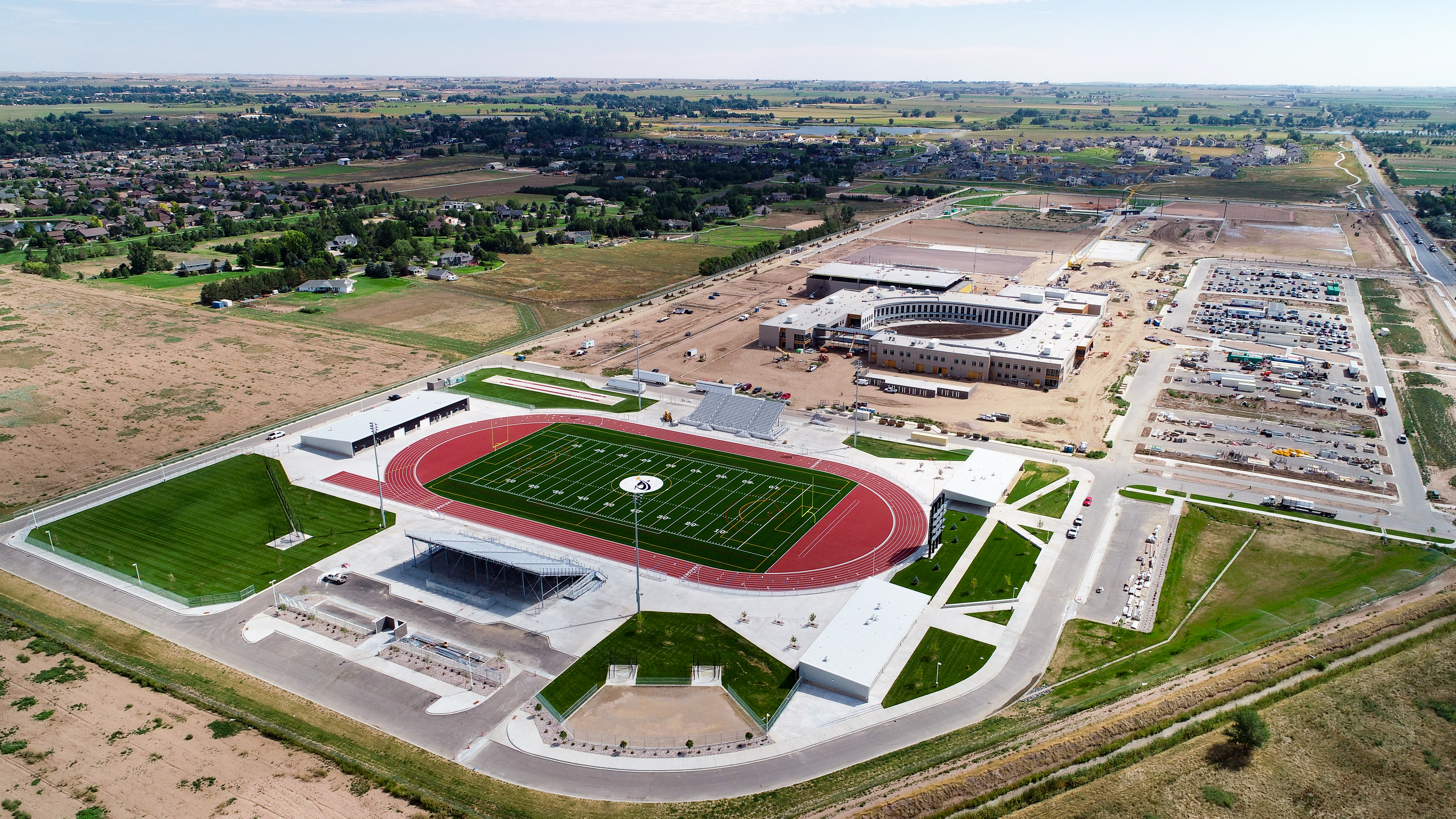 Drone shot of Timnath Middle-High School
