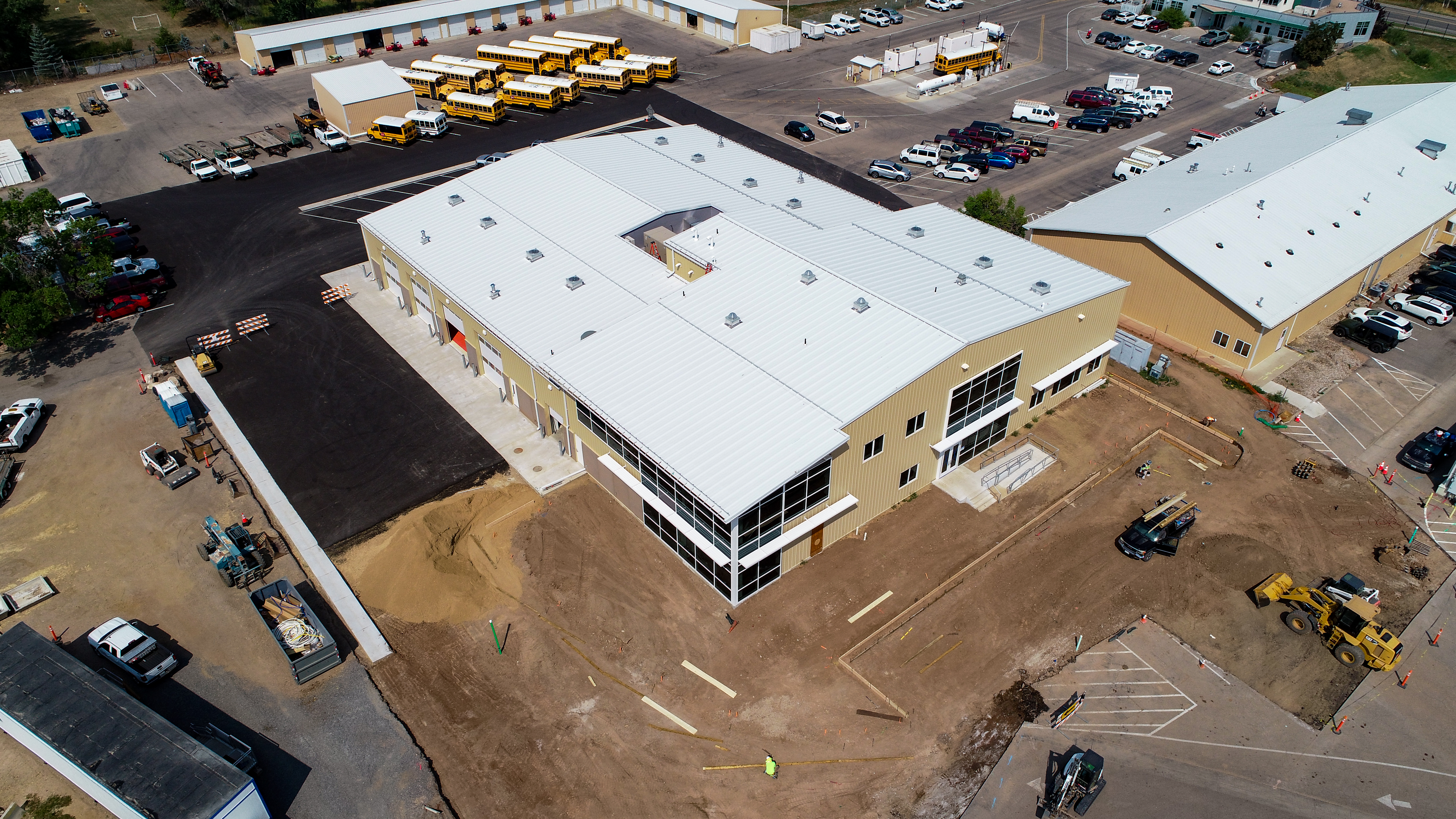 New transportation maintenance facility drone shot