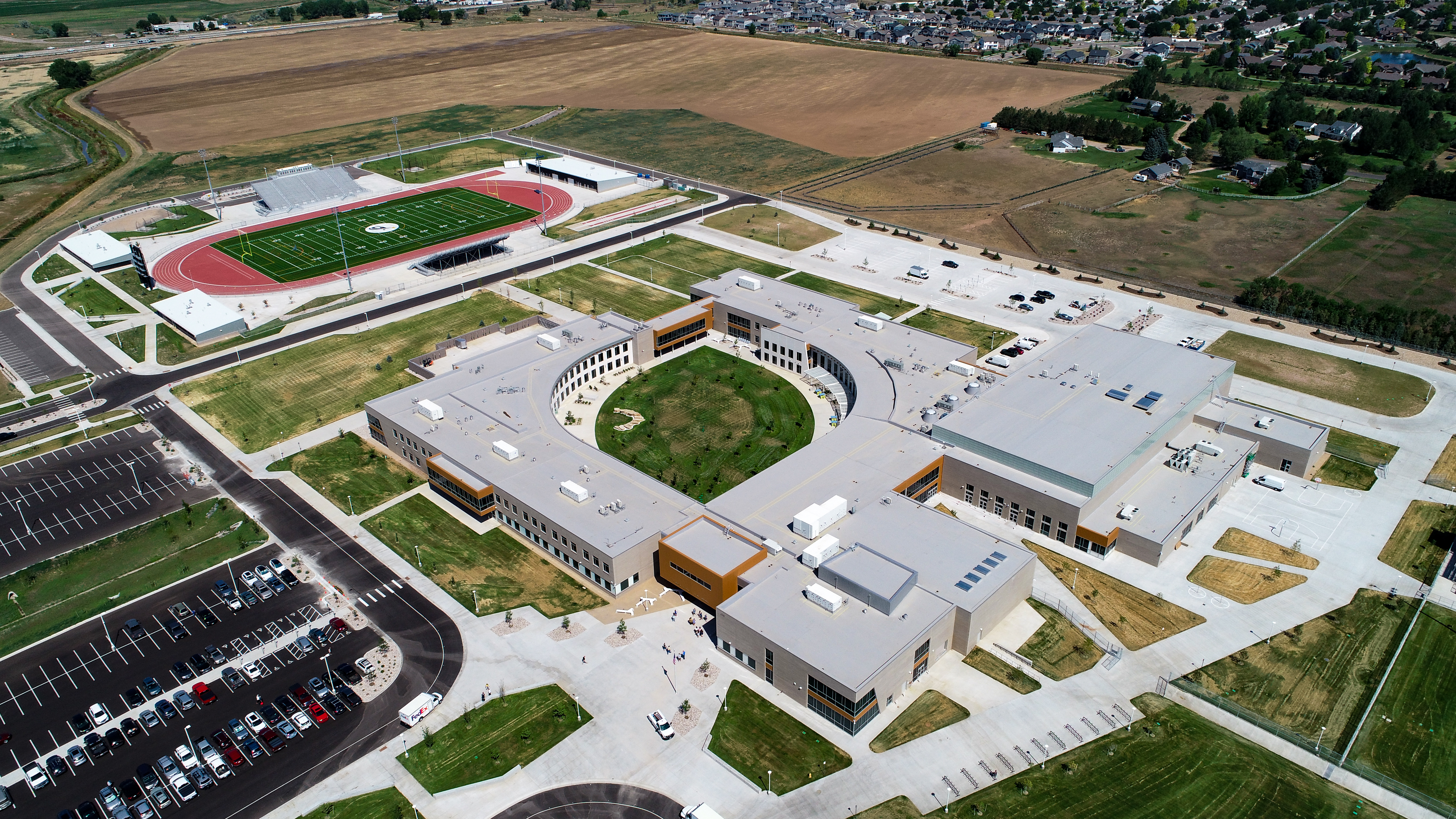 Drone shot summer 2022 of TMHS.