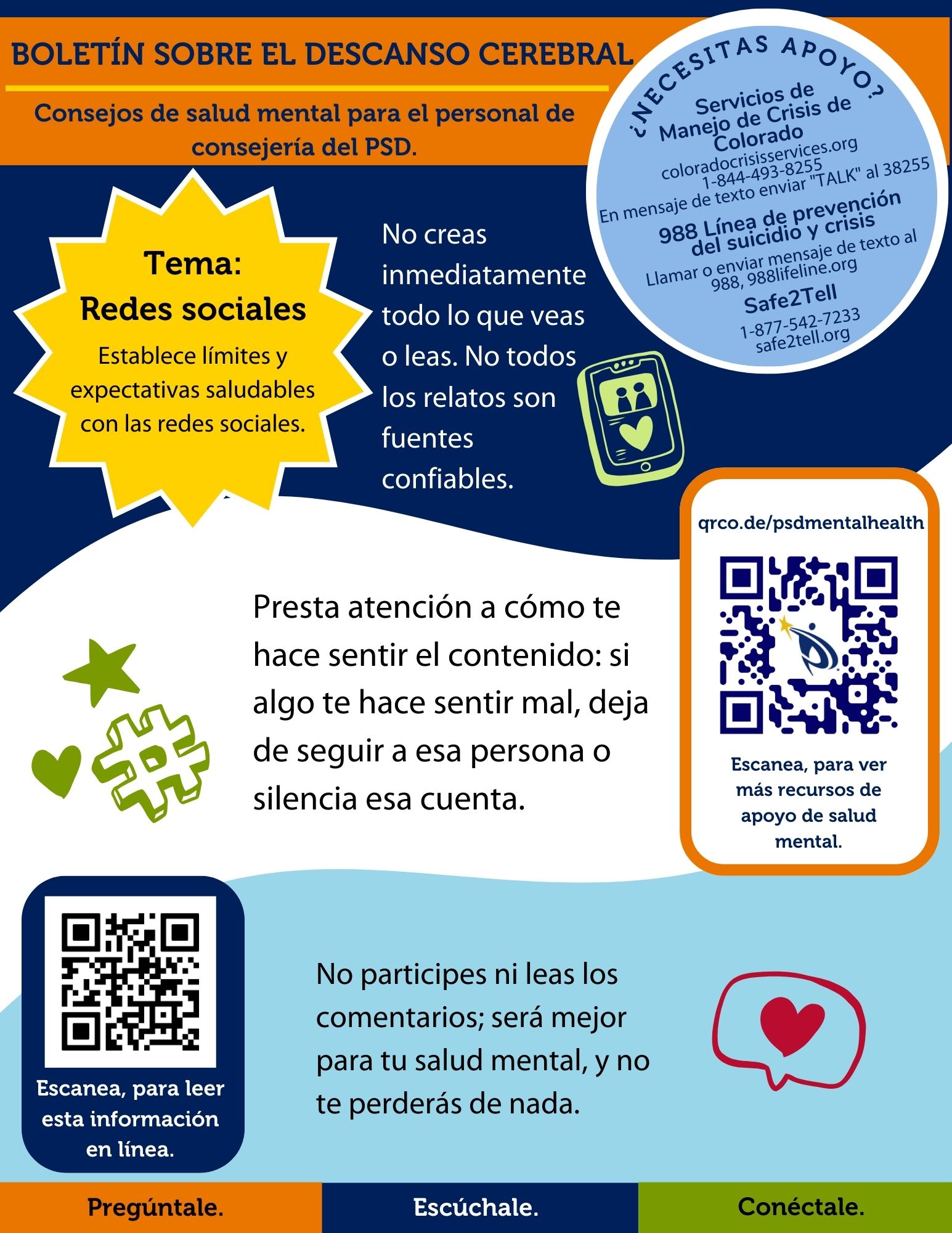 Brain Break in Spanish - Social Media - Text is in the linked docuement. 