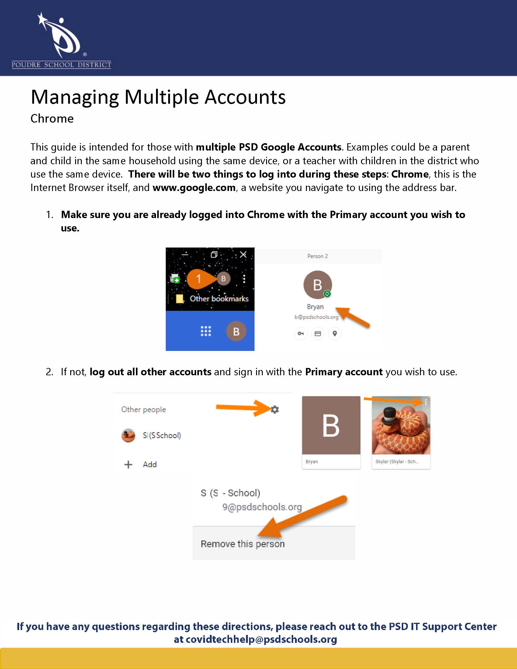 Managing multiple accounts image links to the how-to guide.