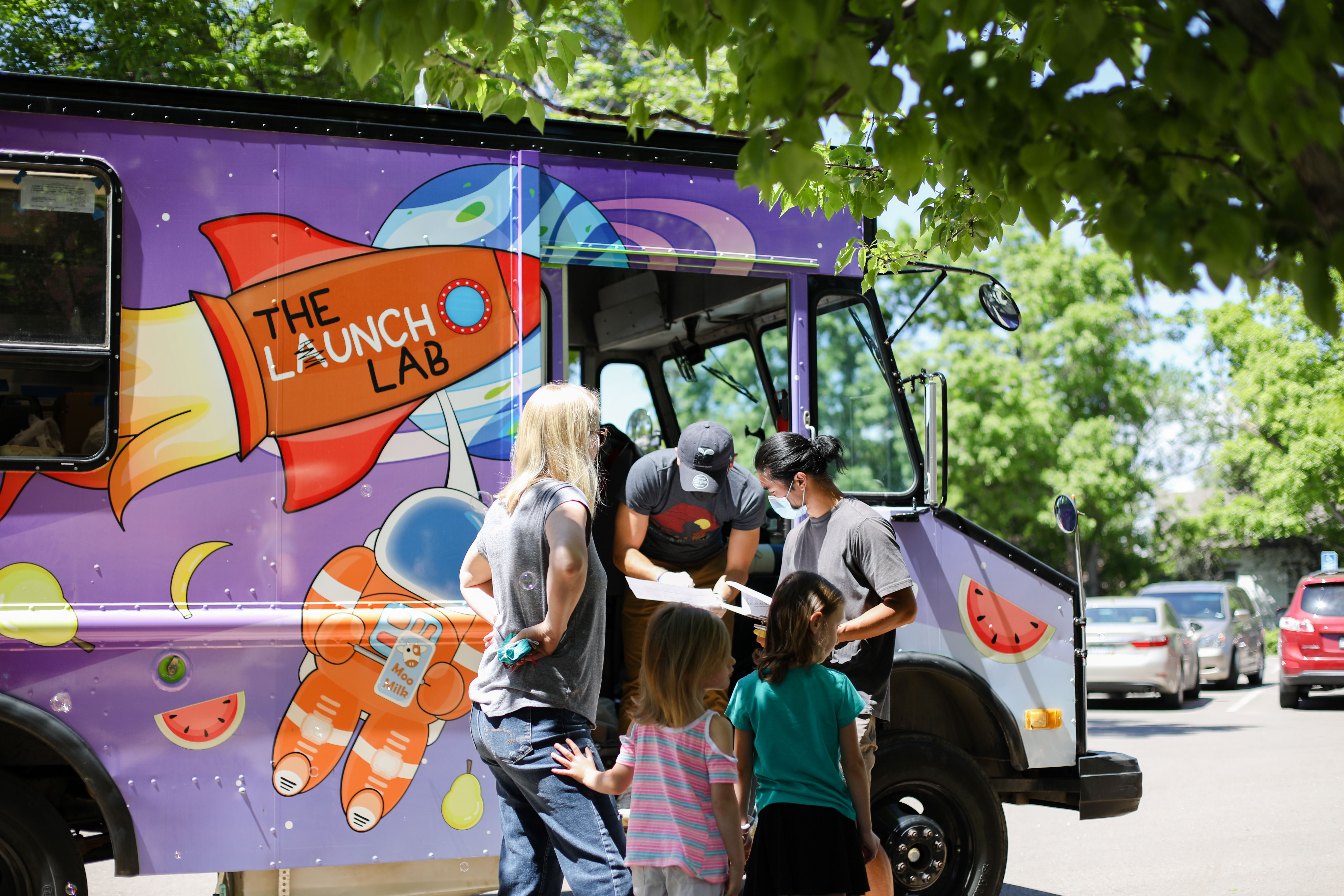 The Lunch Lab truck serves kids. 