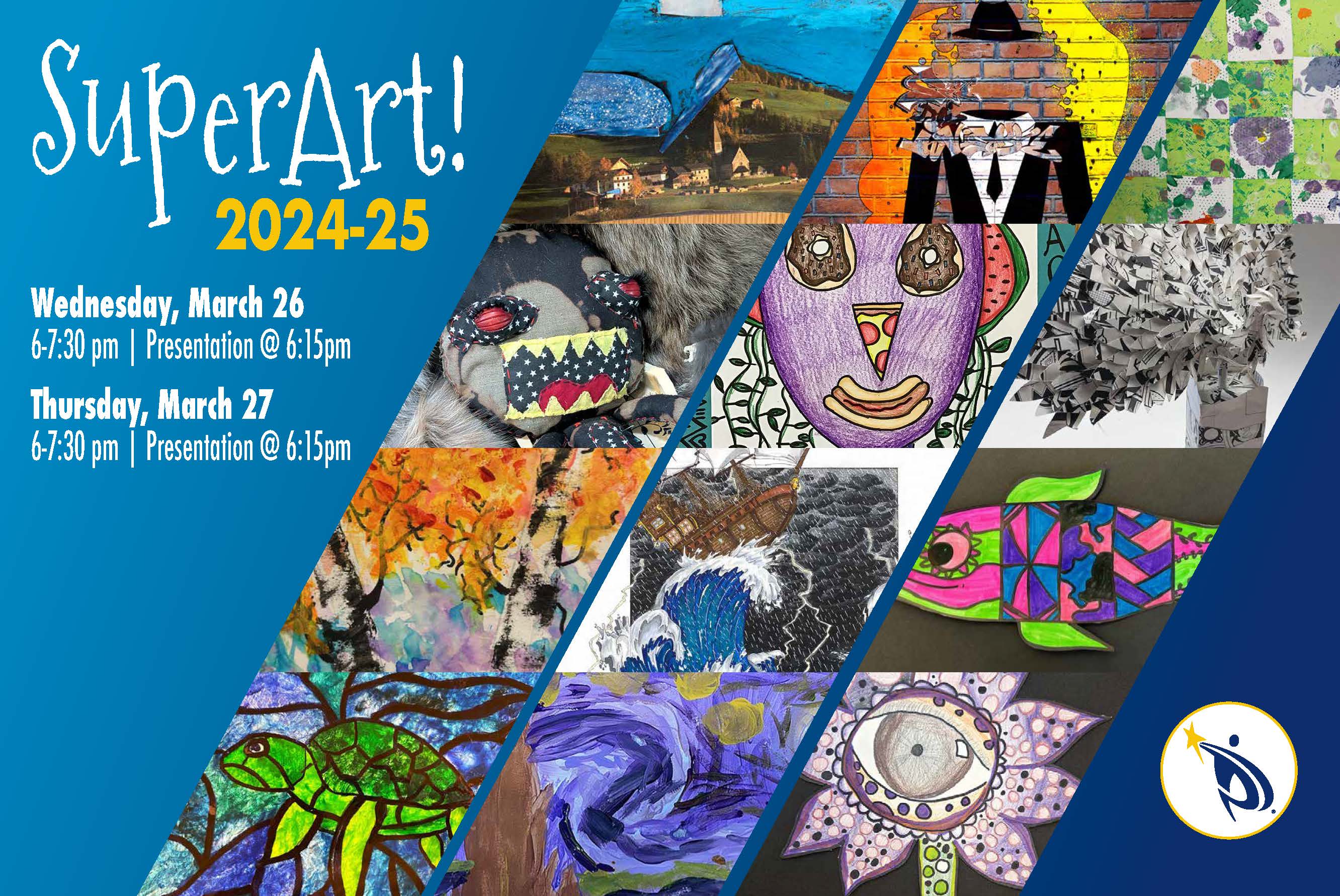 SuperArt Invitation to reception. Information is on the web page and linked PDF.