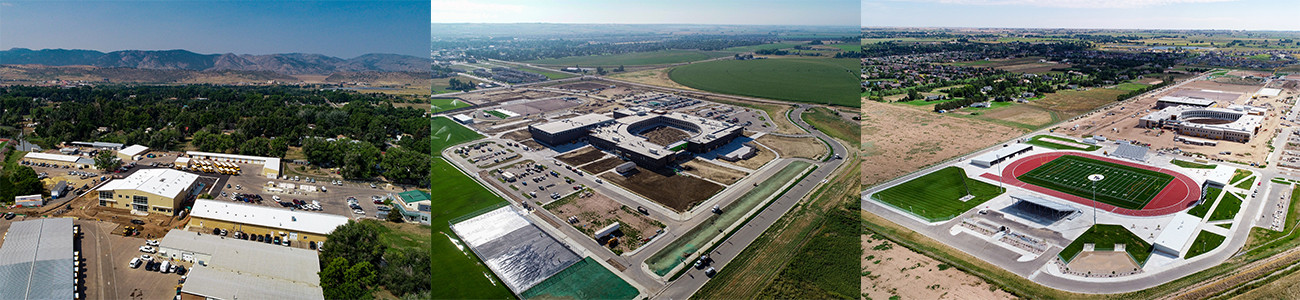 Drone shots of three construction sites in PSD.