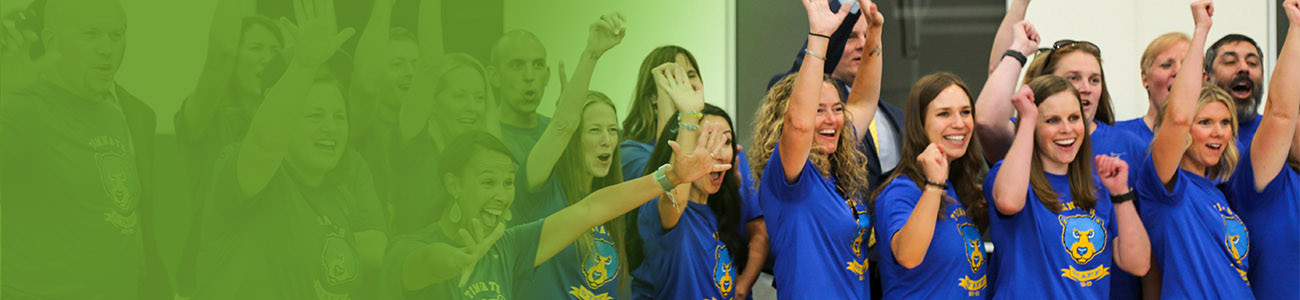 Timnath Middle-High staff cheer on students.