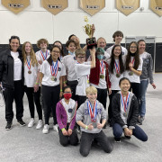 Preston Science Olympiad team with winning medals around their necks.