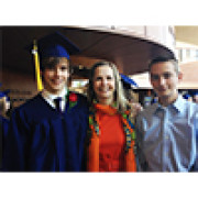 Robbie Granger with his mother and brother at his graduation.