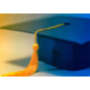 Graduation cap with tassel.