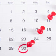calendar with thumb tacks